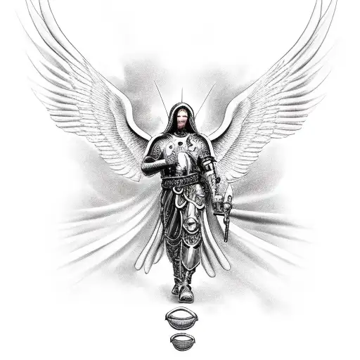 Male Armoured Guardian Angel Holding Rosary