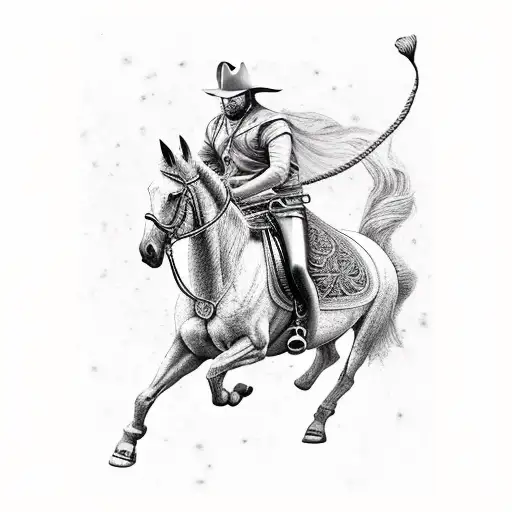 Amor Fati Man On Horse Through Fire