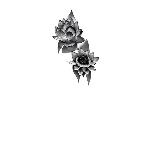 A Man's Face With Elegant Lotus Flower Top On Head