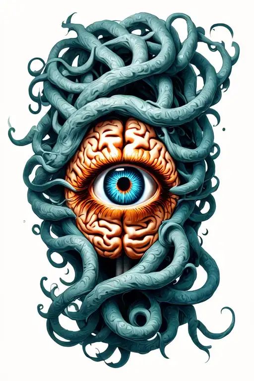 Brain With Eye Looking Like Medusa