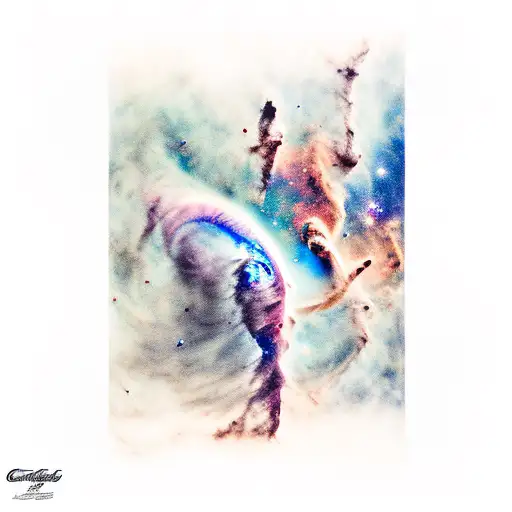 Carina Nebula And The Black Pearl Ship