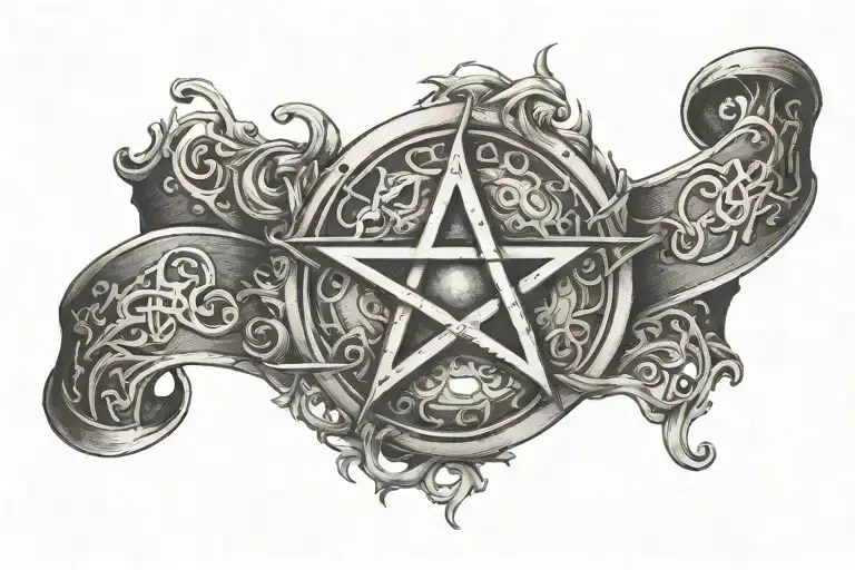 Wrist Cuff Pentagram Witch Evil Viking