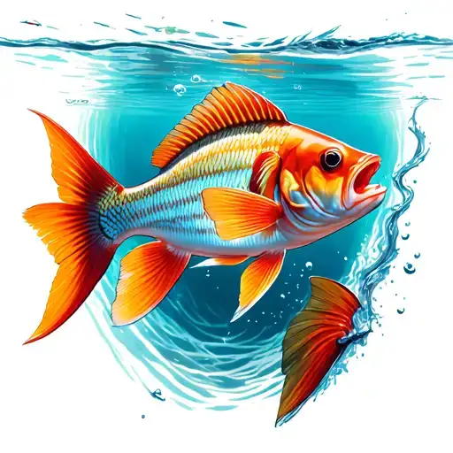 Under Water With Fresh Water Fish