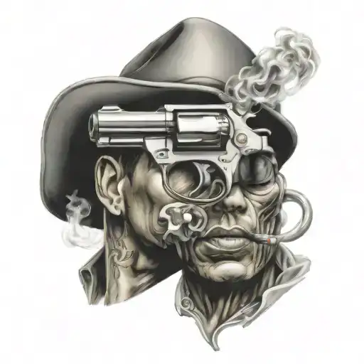 Gangster Chicano Bandana Smoking Gun Morphing