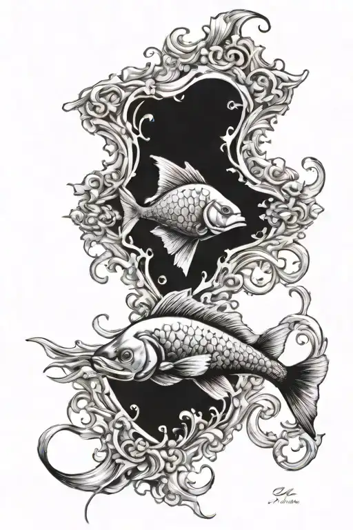 Gemini Pisces Black And White Realism Style