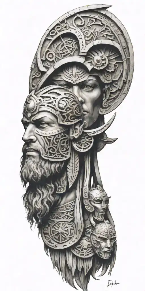 Combination Of A Viking And Egyptian Gods