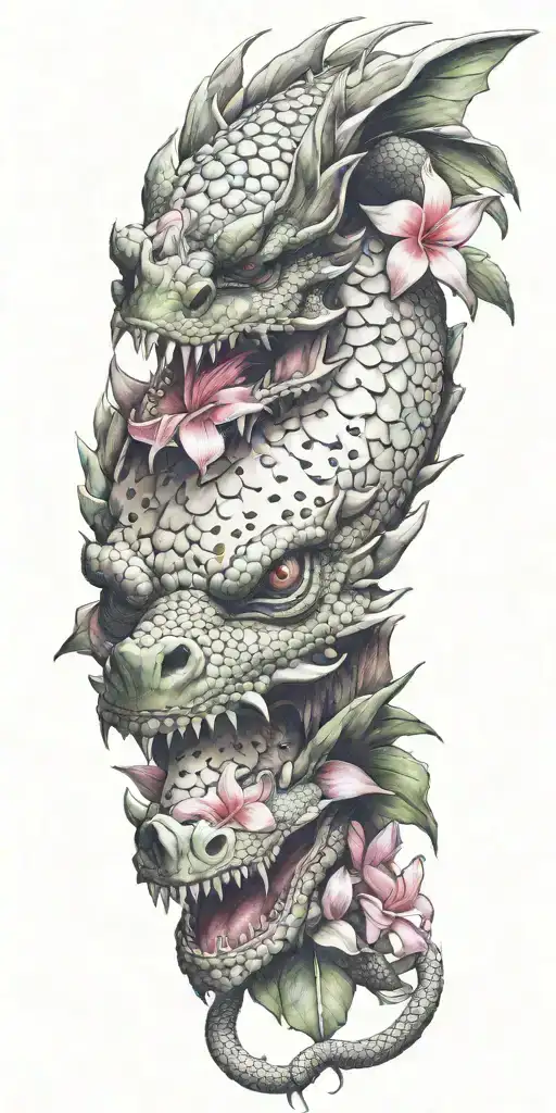 Dragon Head With Dragonfruit And Plumeria