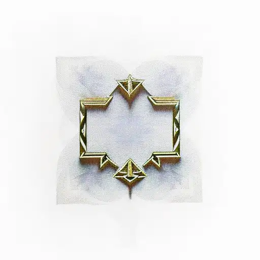 Square Edge 3D Cross With Small Floating Crosses Around It