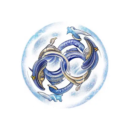 Aries And Capricorn Zodiac Signs Merged Into A Harmonious Design