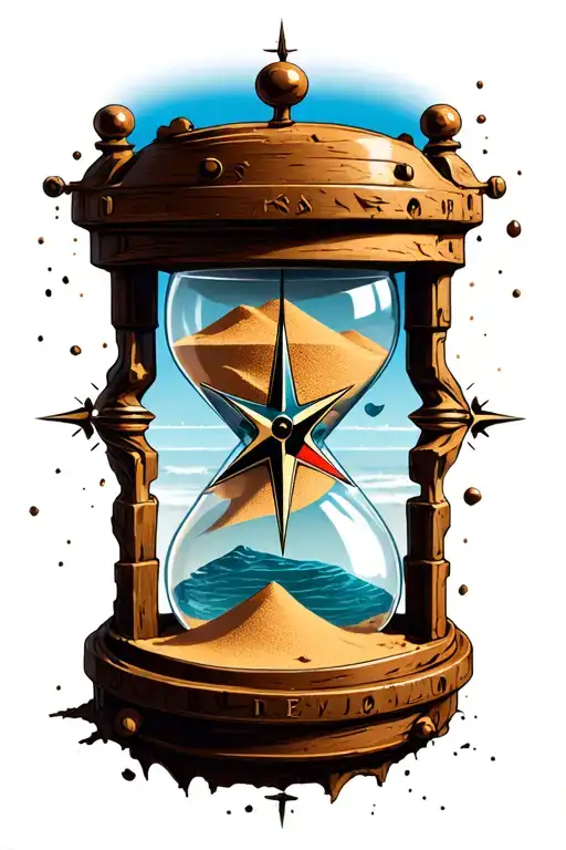 Eye Compass Hour Glass With Sand