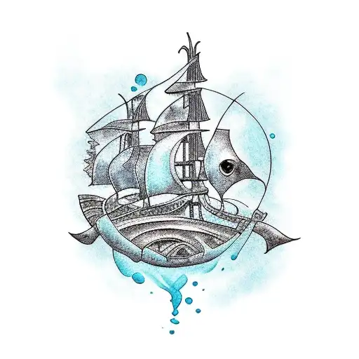 A Sunken Pirate Ship Wish Fish Swimming