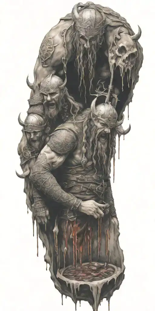 Viking Vampress Blood Dripping