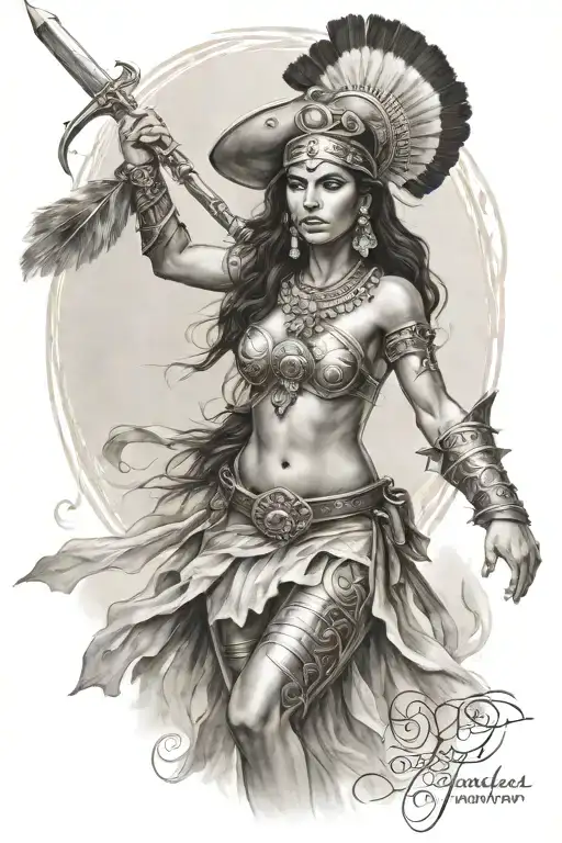 Puerto Rican Female Warrior Symbolizing Strength Inspired