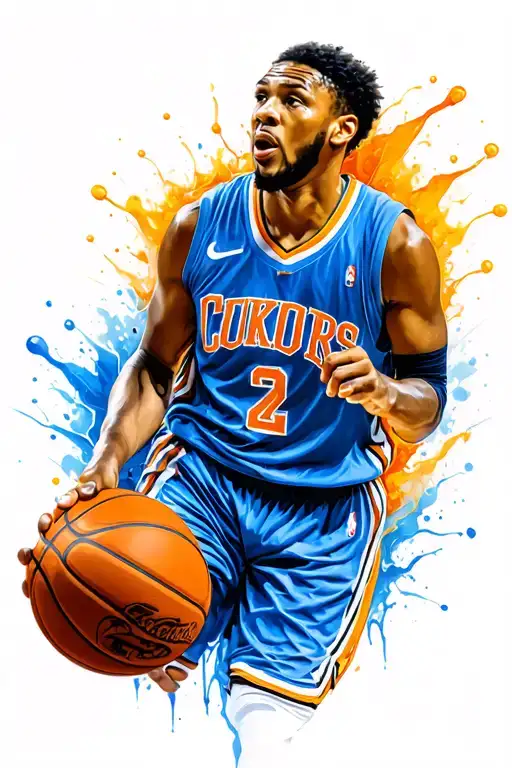 Basketball Basketball Player Wear 2 Number And Melt Clock