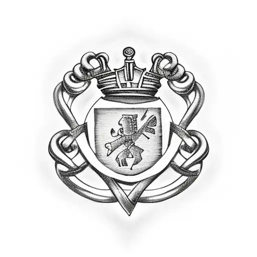 Irish Claddagh Symbol With A Fireman's Line Intertwined With The Hands And Heart