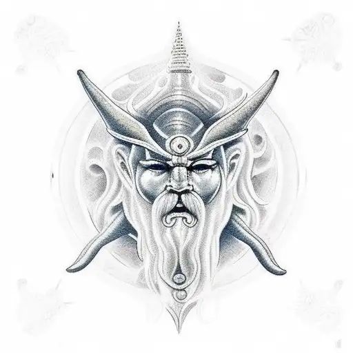 Gods On Background Of The Ocean