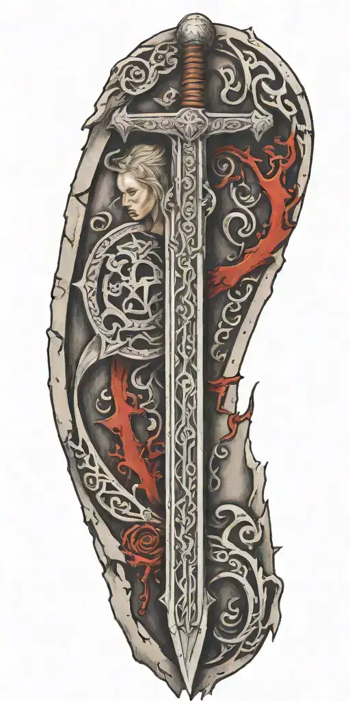 Viking Women Bloody Sword Rune