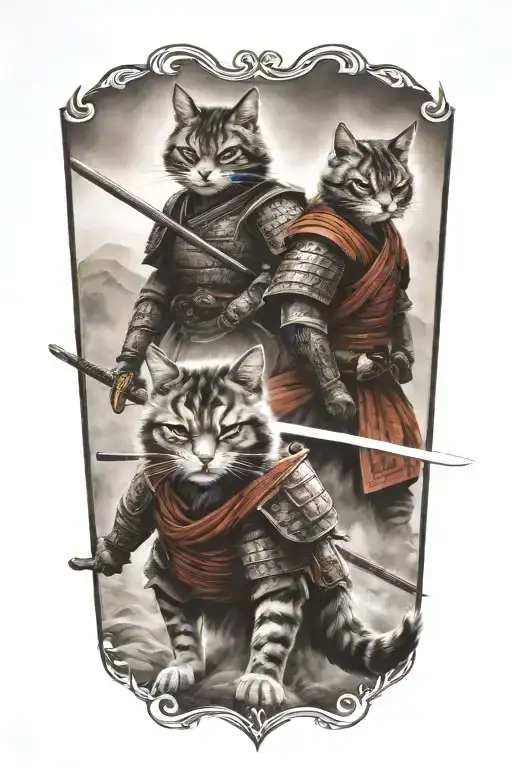 Two Samurai Warrior Cats