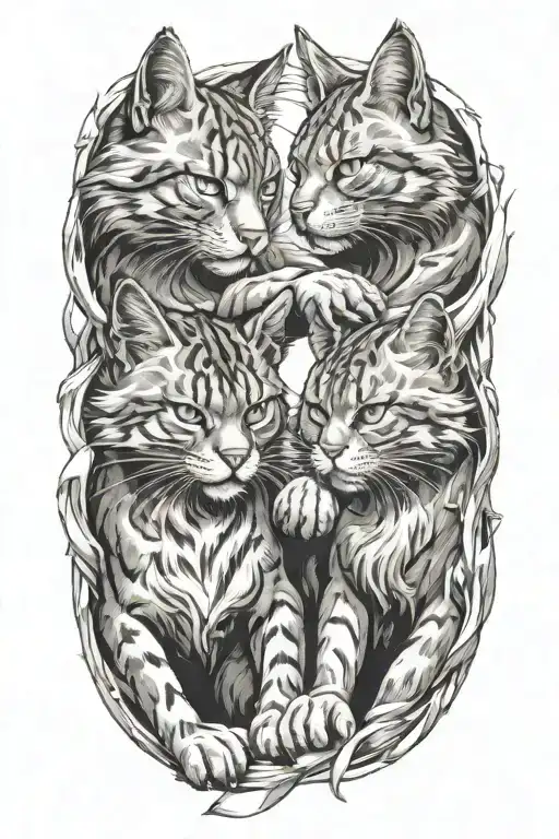 Two Warrior Cats Fighting Stance