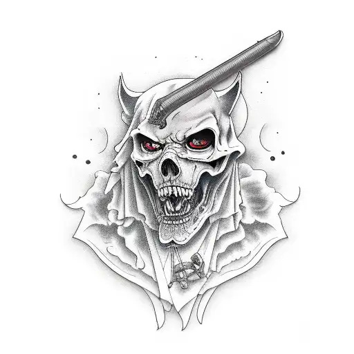 Grim Reaper With Wolf