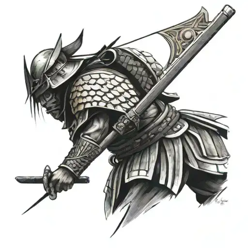 Geometric Samurai Warrior