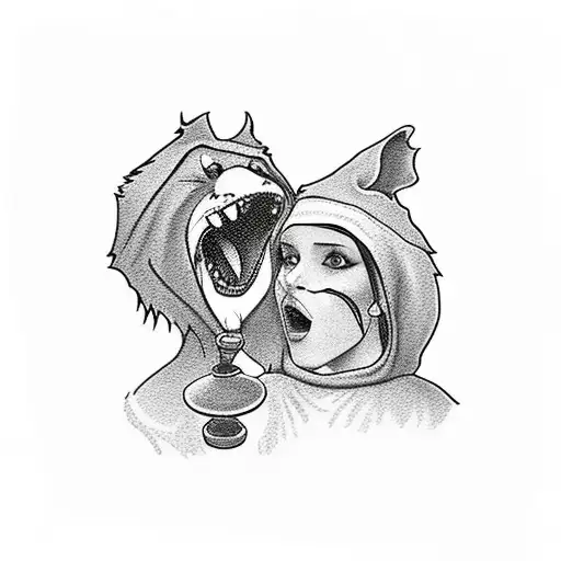 Ball-gagged Little Red Riding Hood And The Woolf In On Person