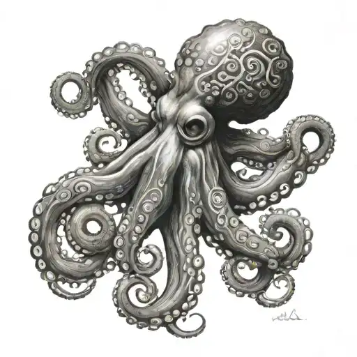 An Octopus With Intricate Greek Motifs And Symbols Intertwined In Its Tentacles