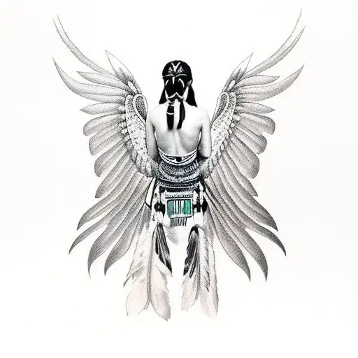 Native American Boudoir Woman With Haunted Wings