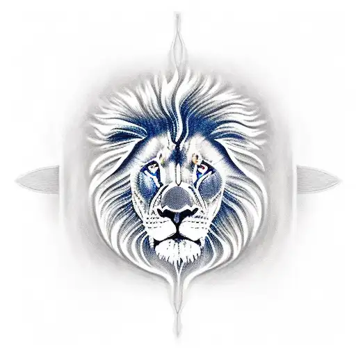Opening Of Skin In The Chest And Inside A Lion With Blue Eyes Looking Outside Of It