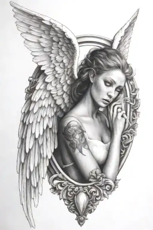 Sexy Angel With Scroll