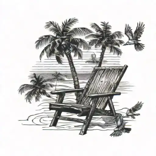 Flying Cardinal Palm Trees Beach Chairs Book