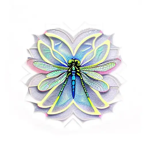 Dragonfly Made Of Diamond-shaped Glass Tiles
