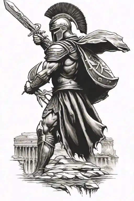 Spartan Warrior With A Spartan Infrastructure Background