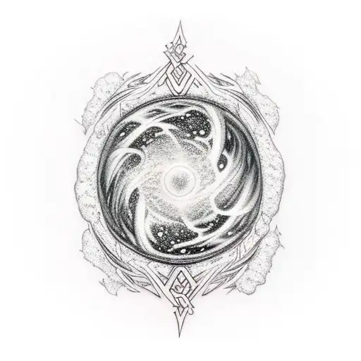 Norse Yggdrasil Galaxy Moon