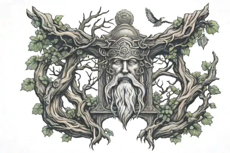 Odin Hanging From Tree Of Life