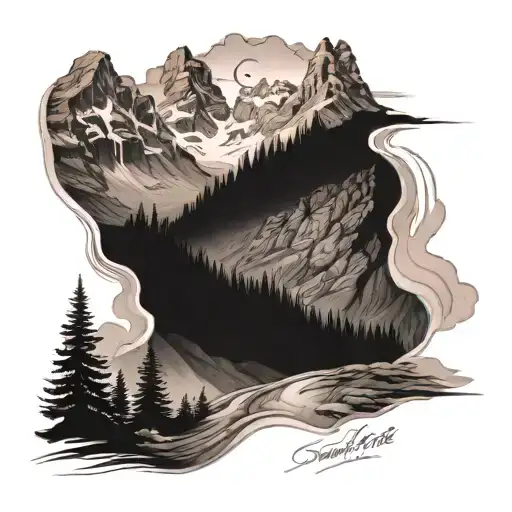 Endurance Running Mountain Landscape Inspired