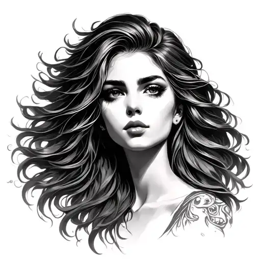 Phoenix Lady Head With Long Hair