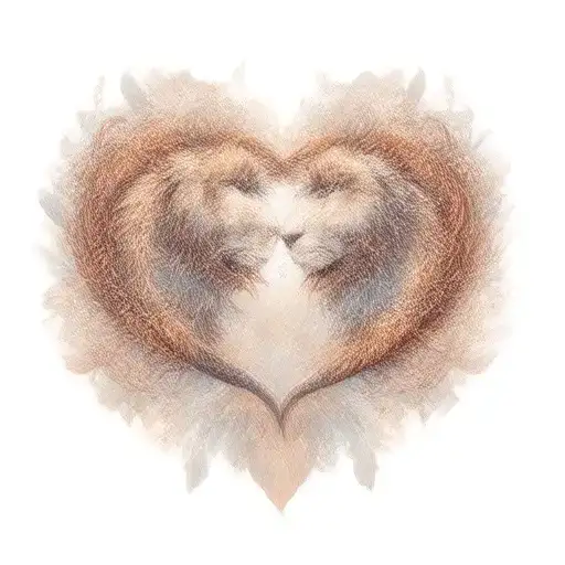 Leo And Pisces Symbol Intertwined Hearts