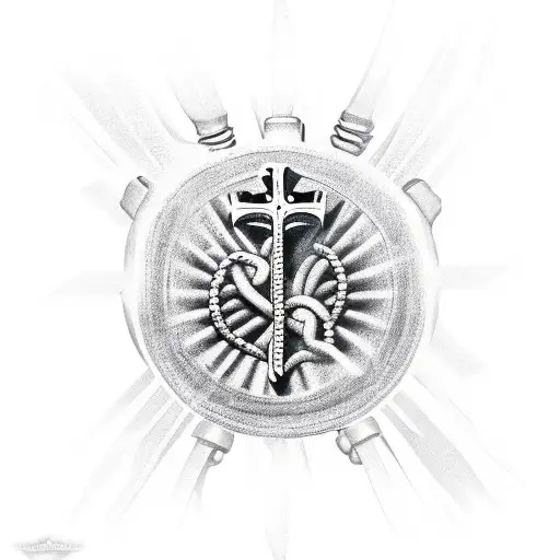 Dagger With A Chain And Cross