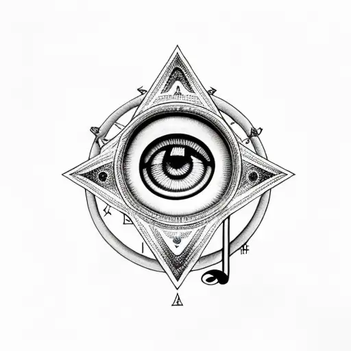 All Seeing Eye With Music Notes