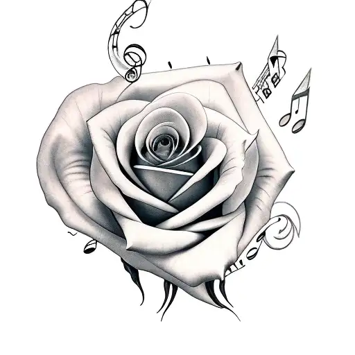 A Rose Made Of Music Notes