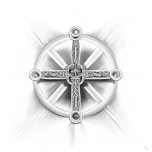 Christian Cross Made Out Of A Chain Links