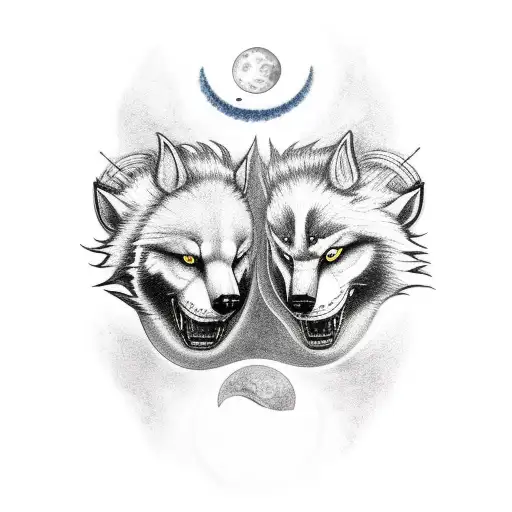 Nordic Skoll And Hati Chasing The Sun And Moon