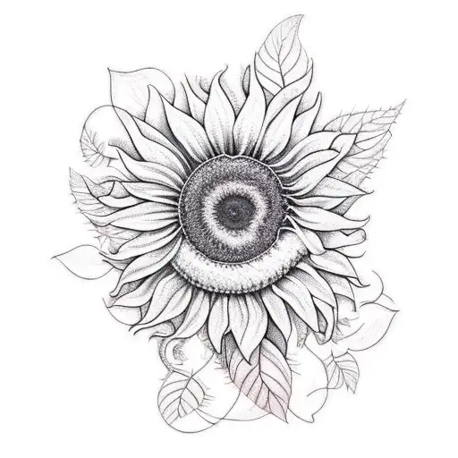 Sunflower And Leaves And Vines Hip And Full Leg