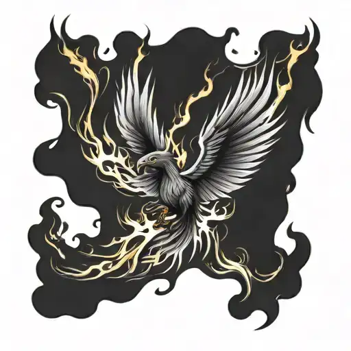 Phoenix Flying In Flames