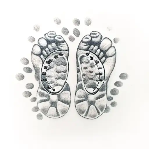 Baby Foot Print With Clock