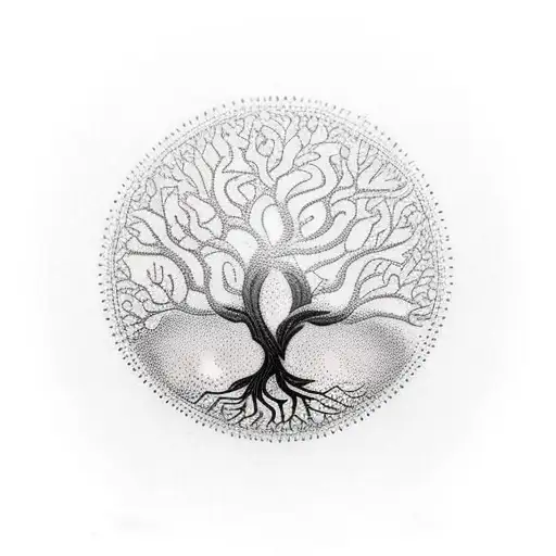 Tree Of Life With Small Animals On Black Forearm