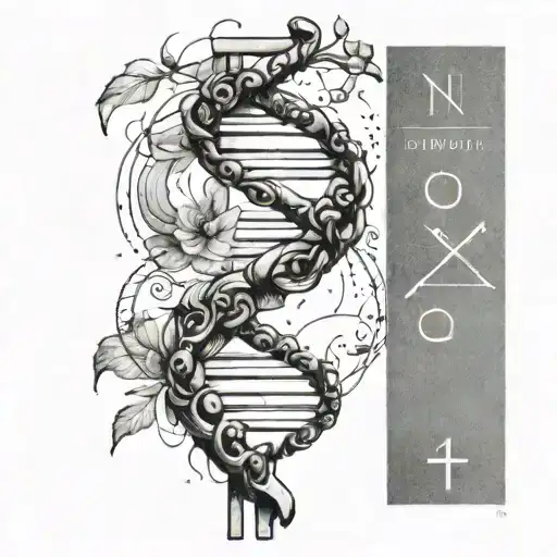 Minimalist Tattoo Of A Dna Strand With A Number One