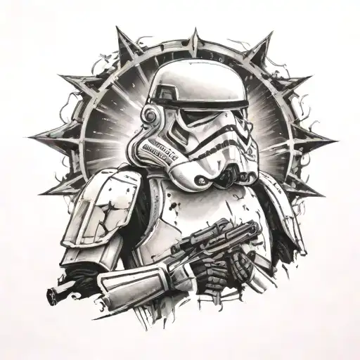 Storm Trooper With Star Wars Background