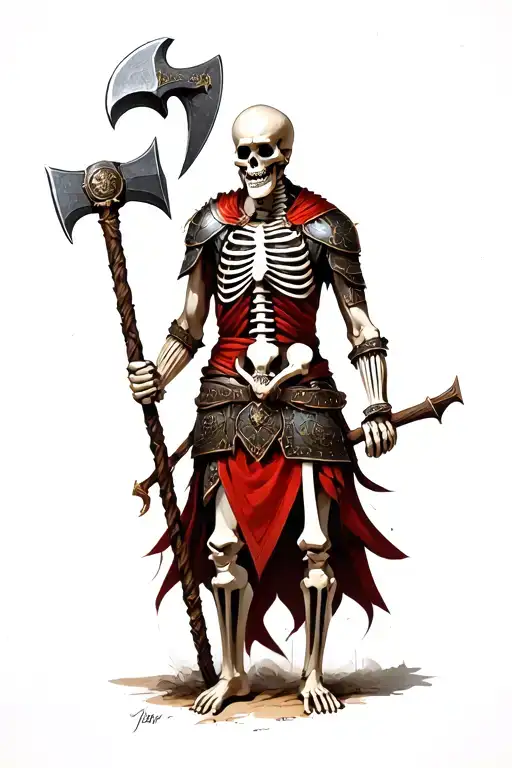Gladiator Skeleton Warrior With An Ax